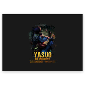 Поздравительная открытка с принтом Yasuo в Тюмени, 100% бумага | плотность бумаги 280 г/м2, матовая, на обратной стороне линовка и место для марки
 | jinx | kda | league | lol | moba | pentakill | riot | rise | rus | skins | варвик | варус | воин | легенд | лига | лол | маг | стрелок | танк | чемпион