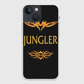 Чехол для iPhone 13 mini с принтом Jungler в Тюмени,  |  | Тематика изображения на принте: jinx | kda | league | lol | moba | pentakill | riot | rise | rus | skins | варвик | варус | воин | легенд | лига | лол | маг | стрелок | танк | чемпион