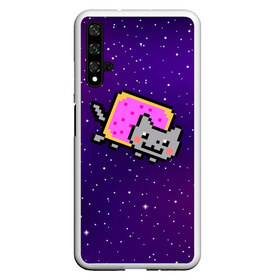 Чехол для Honor 20 с принтом Nyan Cat в Тюмени, Силикон | Область печати: задняя сторона чехла, без боковых панелей | cat | meme | nyan cat | space | youtube | животное | звезды | интернет | космос | кошка | мем | прикол | радуга | юмор | ютуб