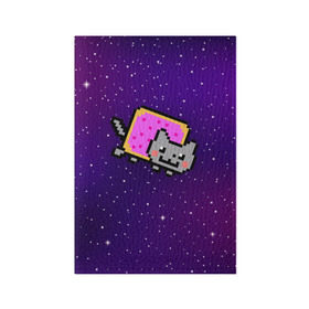 Обложка для паспорта матовая кожа с принтом Nyan Cat в Тюмени, натуральная матовая кожа | размер 19,3 х 13,7 см; прозрачные пластиковые крепления | Тематика изображения на принте: cat | meme | nyan cat | space | youtube | животное | звезды | интернет | космос | кошка | мем | прикол | радуга | юмор | ютуб