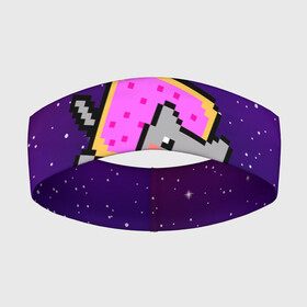 Повязка на голову 3D с принтом Nyan Cat в Тюмени,  |  | cat | meme | nyan cat | space | youtube | животное | звезды | интернет | космос | кошка | мем | прикол | радуга | юмор | ютуб