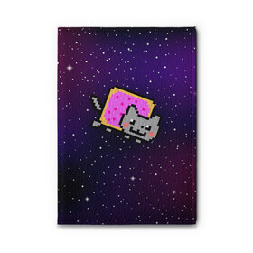 Обложка для автодокументов с принтом Nyan Cat в Тюмени, натуральная кожа |  размер 19,9*13 см; внутри 4 больших “конверта” для документов и один маленький отдел — туда идеально встанут права | cat | meme | nyan cat | space | youtube | животное | звезды | интернет | космос | кошка | мем | прикол | радуга | юмор | ютуб