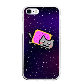 Чехол для iPhone 7/8 матовый с принтом Nyan Cat в Тюмени, Силикон | Область печати: задняя сторона чехла, без боковых панелей | cat | meme | nyan cat | space | youtube | животное | звезды | интернет | космос | кошка | мем | прикол | радуга | юмор | ютуб