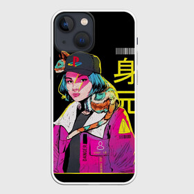 Чехол для iPhone 13 mini с принтом 2К Girl в Тюмени,  |  | Тематика изображения на принте: anime | cat | cool | cyber | cyberpunk.2077 | danger | future | girl | japan | playstation | style | trend.стиль | аниме | девушка | кибер | киберпанк.будущее | кошка | круто | крутой | мода | опасность | тренд | хайп | япония