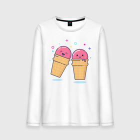 Мужской лонгслив хлопок с принтом Мороженки в Тюмени, 100% хлопок |  | мороженка мороженки пара вкусняшка любовь отн