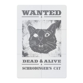 Магнитный плакат 2Х3 с принтом schrodingers cat в Тюмени, Полимерный материал с магнитным слоем | 6 деталей размером 9*9 см | Тематика изображения на принте: cat | dead | schrodingers cat | wanted | кот | кот шредингера | котик | котэ | розыск
