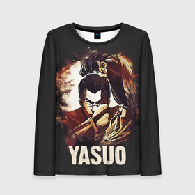 Женский лонгслив 3D с принтом Yasuo в Тюмени, 100% полиэстер | длинные рукава, круглый вырез горловины, полуприлегающий силуэт | jinx | kda | league | lol | moba | pentakill | riot | rise | rus | skins | варвик | варус | воин | легенд | лига | лол | маг | стрелок | танк | чемпион