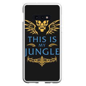 Чехол для Samsung S10E с принтом This is my Jungle в Тюмени, Силикон | Область печати: задняя сторона чехла, без боковых панелей | jinx | kda | league | lol | moba | pentakill | riot | rise | rus | skins | варвик | варус | воин | легенд | лига | лол | маг | стрелок | танк | чемпион