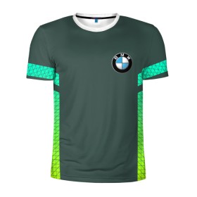 Мужская футболка 3D спортивная с принтом BMW в Тюмени, 100% полиэстер с улучшенными характеристиками | приталенный силуэт, круглая горловина, широкие плечи, сужается к линии бедра | bmw | bmw performance | m | motorsport | performance | бмв | моторспорт