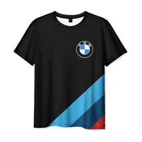Мужская футболка 3D с принтом BMW в Тюмени, 100% полиэфир | прямой крой, круглый вырез горловины, длина до линии бедер | Тематика изображения на принте: bmw | bmw performance | m | motorsport | performance | бмв | моторспорт