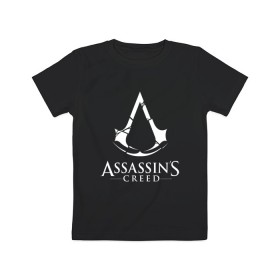 Детская футболка хлопок с принтом Assassins Creed в Тюмени, 100% хлопок | круглый вырез горловины, полуприлегающий силуэт, длина до линии бедер | Тематика изображения на принте: mmorpg | rogue | асасин | асассин | ассасин крид | ассассин