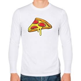 Мужской лонгслив хлопок с принтом Пицца Пицца Пицца !!!! Pizza в Тюмени, 100% хлопок |  | pizza | для девушек | для парней | еда | италия | итальянская еда | колбаса | пицца | пицца с салями | пицца с сыром | подарок | с намеком | салями | сыр | тесто