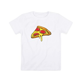 Детская футболка хлопок с принтом Пицца Пицца Пицца !!!! Pizza в Тюмени, 100% хлопок | круглый вырез горловины, полуприлегающий силуэт, длина до линии бедер | pizza | для девушек | для парней | еда | италия | итальянская еда | колбаса | пицца | пицца с салями | пицца с сыром | подарок | с намеком | салями | сыр | тесто