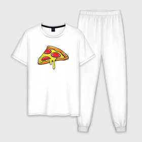 Мужская пижама хлопок с принтом Пицца Пицца Пицца !!!! Pizza в Тюмени, 100% хлопок | брюки и футболка прямого кроя, без карманов, на брюках мягкая резинка на поясе и по низу штанин
 | pizza | для девушек | для парней | еда | италия | итальянская еда | колбаса | пицца | пицца с салями | пицца с сыром | подарок | с намеком | салями | сыр | тесто