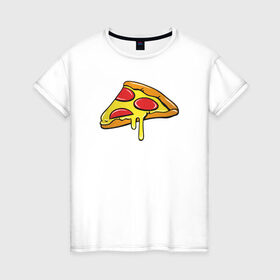 Женская футболка хлопок с принтом Пицца Пицца Пицца !!!! Pizza в Тюмени, 100% хлопок | прямой крой, круглый вырез горловины, длина до линии бедер, слегка спущенное плечо | pizza | для девушек | для парней | еда | италия | итальянская еда | колбаса | пицца | пицца с салями | пицца с сыром | подарок | с намеком | салями | сыр | тесто