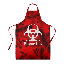 Фартук 3D с принтом PLAGUE INC. в Тюмени, 100% полиэстер | общий размер — 65 х 85 см, ширина нагрудника — 26 см, горловина — 53 см, длина завязок — 54 см, общий обхват в поясе — 173 см. Принт на завязках и на горловине наносится с двух сторон, на основной части фартука — только с внешней стороны | Тематика изображения на принте: molecule | plague inc | абстракция | бактерии | вирус | клетки | медицина | микробы | молекулы | наука | нейрон | нейроны | планета | текстура | текстуры | формула