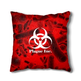 Подушка 3D с принтом PLAGUE INC. в Тюмени, наволочка – 100% полиэстер, наполнитель – холлофайбер (легкий наполнитель, не вызывает аллергию). | состоит из подушки и наволочки. Наволочка на молнии, легко снимается для стирки | Тематика изображения на принте: molecule | plague inc | абстракция | бактерии | вирус | клетки | медицина | микробы | молекулы | наука | нейрон | нейроны | планета | текстура | текстуры | формула