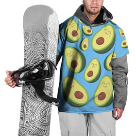 Накидка на куртку 3D с принтом Авокадо паттерн в Тюмени, 100% полиэстер |  | Тематика изображения на принте: avocado | vegan | vegetarian | авокадо | веган | вегетарианство