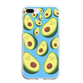 Чехол для iPhone 7Plus/8 Plus матовый с принтом Авокадо паттерн в Тюмени, Силикон | Область печати: задняя сторона чехла, без боковых панелей | avocado | vegan | vegetarian | авокадо | веган | вегетарианство