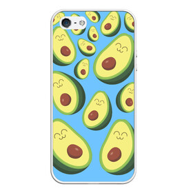 Чехол для iPhone 5/5S матовый с принтом Авокадо паттерн в Тюмени, Силикон | Область печати: задняя сторона чехла, без боковых панелей | avocado | vegan | vegetarian | авокадо | веган | вегетарианство
