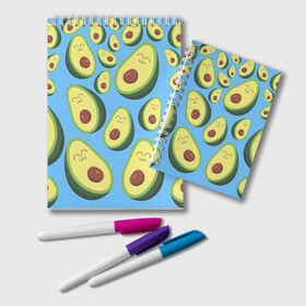Блокнот с принтом Авокадо паттерн в Тюмени, 100% бумага | 48 листов, плотность листов — 60 г/м2, плотность картонной обложки — 250 г/м2. Листы скреплены удобной пружинной спиралью. Цвет линий — светло-серый
 | Тематика изображения на принте: avocado | vegan | vegetarian | авокадо | веган | вегетарианство