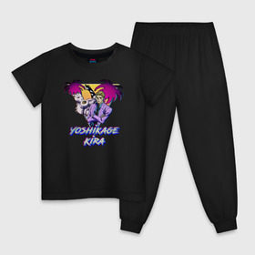 Детская пижама хлопок с принтом Кира Йошикаге и Killer Queen в Тюмени, 100% хлопок |  брюки и футболка прямого кроя, без карманов, на брюках мягкая резинка на поясе и по низу штанин
 | 