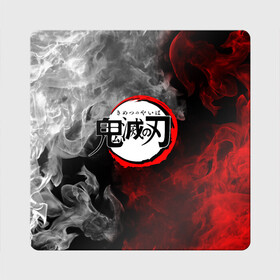 Магнит виниловый Квадрат с принтом Japanese hierogliphes Steam в Тюмени, полимерный материал с магнитным слоем | размер 9*9 см, закругленные углы | demon slayer | demon slayer: kimetsu no yaiba | kimetsu | kimetsu no yaiba | nezuko | slayer | tanjiro | клинок рассекающий демонов | незуко | танджиро | шинобу кочо
