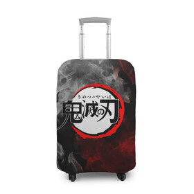 Чехол для чемодана 3D с принтом Japanese hierogliphes Steam в Тюмени, 86% полиэфир, 14% спандекс | двустороннее нанесение принта, прорези для ручек и колес | demon slayer | demon slayer: kimetsu no yaiba | kimetsu | kimetsu no yaiba | nezuko | slayer | tanjiro | клинок рассекающий демонов | незуко | танджиро | шинобу кочо