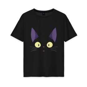 Женская футболка хлопок Oversize с принтом Котик в Тюмени, 100% хлопок | свободный крой, круглый ворот, спущенный рукав, длина до линии бедер
 | cat | kitten | kitty | киса | кот | котейка | котёнок | кошак | кошка | мяу