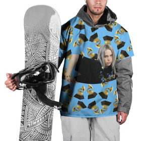 Накидка на куртку 3D с принтом Billie Eilish Grammy в Тюмени, 100% полиэстер |  | billie | eilish | grammy | айлиш | билли | грэмми