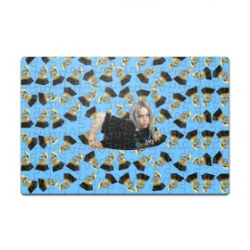 Пазл магнитный 126 элементов с принтом Billie Eilish Grammy в Тюмени, полимерный материал с магнитным слоем | 126 деталей, размер изделия —  180*270 мм | billie | eilish | grammy | айлиш | билли | грэмми