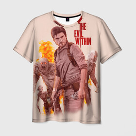 Мужская футболка 3D с принтом The Evil Within в Тюмени, 100% полиэфир | прямой крой, круглый вырез горловины, длина до линии бедер | детектив | зло внутри | лечебница | мир | тайна | чудовища