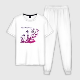 Мужская пижама хлопок с принтом Three Days Grace в Тюмени, 100% хлопок | брюки и футболка прямого кроя, без карманов, на брюках мягкая резинка на поясе и по низу штанин
 | three days grace