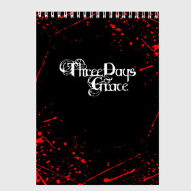 Скетчбук с принтом Three Days Grace в Тюмени, 100% бумага
 | 48 листов, плотность листов — 100 г/м2, плотность картонной обложки — 250 г/м2. Листы скреплены сверху удобной пружинной спиралью | Тематика изображения на принте: three days grace