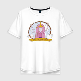 Мужская футболка хлопок Oversize с принтом Candy kingdom в Тюмени, 100% хлопок | свободный крой, круглый ворот, “спинка” длиннее передней части | adventure time | finn the human | jake the dog | vdzajul | джейк | лич | марселин | ооо | рикардио | снежный король | финн | финн парнишка