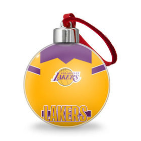 Ёлочный шар с принтом Los Angeles Lakers в Тюмени, Пластик | Диаметр: 77 мм | angeles | bryant | kobe | lakers | los | баскетбольный | клуб