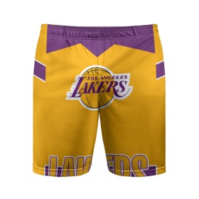 Мужские шорты спортивные с принтом Los Angeles Lakers в Тюмени,  |  | angeles | bryant | kobe | lakers | los | баскетбольный | клуб