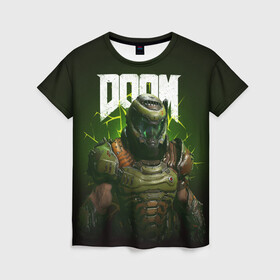 Женская футболка 3D с принтом Doom Eternal в Тюмени, 100% полиэфир ( синтетическое хлопкоподобное полотно) | прямой крой, круглый вырез горловины, длина до линии бедер | doom | doom 2016 | doom 2020 | doom eternal | doomguy | дум | дум 2020 | дум вечен | дум етернал | дум этернал | думгай