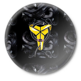 Значок с принтом Los Angeles Lakers(Kobe Bryan) в Тюмени,  металл | круглая форма, металлическая застежка в виде булавки | angeles | bryant | kobe | lakers | los | баскетбольный | клуб