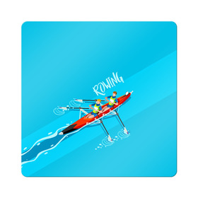 Магнит виниловый Квадрат с принтом Rowers в Тюмени, полимерный материал с магнитным слоем | размер 9*9 см, закругленные углы | rowing | sport | байдарки | гребец | гребцы | лодки | лодочный спорт | спорт | спортсмен | спортсмены