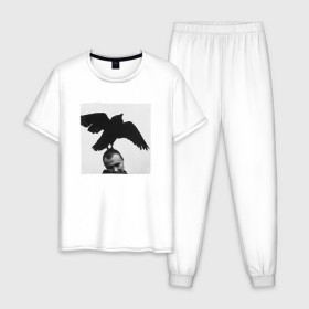 Мужская пижама хлопок с принтом Масло Черного Тмина в Тюмени, 100% хлопок | брюки и футболка прямого кроя, без карманов, на брюках мягкая резинка на поясе и по низу штанин
 | Тематика изображения на принте: vigorish | масло черного тмина | репер | тмин | черный тмин
