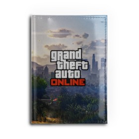 Обложка для автодокументов с принтом GTA ONLINE в Тюмени, натуральная кожа |  размер 19,9*13 см; внутри 4 больших “конверта” для документов и один маленький отдел — туда идеально встанут права | grand theft auto 2 | grand theft auto 3 | grand theft auto v | grand theft auto: san andreas | grand theft auto: vice city | gta 1 | gta 2 | gta 3 | gta 4 | gta 5 | gta online | gta v | город | игры