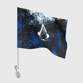 Флаг для автомобиля с принтом ASSASSIN`S CREED в Тюмени, 100% полиэстер | Размер: 30*21 см | black flag | brotherhood | chronicles | creed | game | origins | revelations | rogue | syndicate | unity | альтаир | ассасин | игры | кинжал | пираты