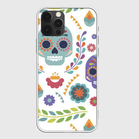 Чехол для iPhone 12 Pro Max с принтом Мексиканские мотивы в Тюмени, Силикон |  | Тематика изображения на принте: день мёртвых. череп | мексика | мексиканский | мексиканское | цветок | цветы | черепа