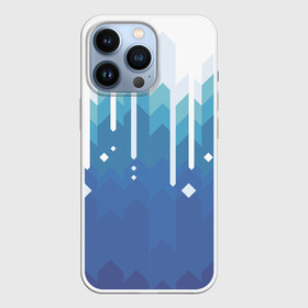 Чехол для iPhone 13 Pro с принтом Пиксельные сливки в Тюмени,  |  | белый | геометрия | капли | молоко | пиксели | синий | сливки | узор | узоры