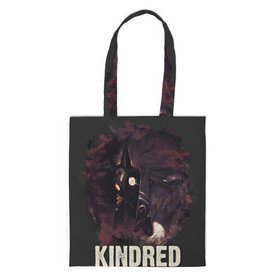 Шоппер 3D с принтом Kindred в Тюмени, 100% полиэстер | Плотность: 200 г/м2; Размер: 34×35 см; Высота лямок: 30 см | jinx | kda | league | lol | moba | pentakill | riot | rise | rus | skins | варвик | варус | воин | легенд | лига | лол | маг | стрелок | танк | чемпион