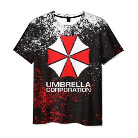 Мужская футболка 3D с принтом UMBRELLA CORP в Тюмени, 100% полиэфир | прямой крой, круглый вырез горловины, длина до линии бедер | ada wong | biohazard | leon | nemesis | project resistance | raccoon city | re2 | resident evil 2 | rpd | stars | umbrella | ада вонг | амбрелла | немесис | ужасы