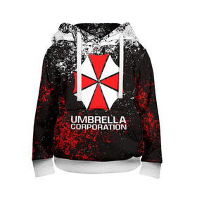 Детская толстовка 3D с принтом UMBRELLA CORP в Тюмени, 100% полиэстер | двухслойный капюшон со шнурком для регулировки, мягкие манжеты на рукавах и по низу толстовки, спереди карман-кенгуру с мягким внутренним слоем | ada wong | biohazard | leon | nemesis | project resistance | raccoon city | re2 | resident evil 2 | rpd | stars | umbrella | ада вонг | амбрелла | немесис | ужасы