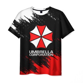 Мужская футболка 3D с принтом UMBRELLA CORP в Тюмени, 100% полиэфир | прямой крой, круглый вырез горловины, длина до линии бедер | ada wong | biohazard | leon | nemesis | project resistance | raccoon city | re2 | resident evil 2 | rpd | stars | umbrella | ада вонг | амбрелла | немесис | ужасы