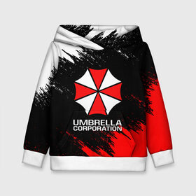 Детская толстовка 3D с принтом UMBRELLA CORP в Тюмени, 100% полиэстер | двухслойный капюшон со шнурком для регулировки, мягкие манжеты на рукавах и по низу толстовки, спереди карман-кенгуру с мягким внутренним слоем | ada wong | biohazard | leon | nemesis | project resistance | raccoon city | re2 | resident evil 2 | rpd | stars | umbrella | ада вонг | амбрелла | немесис | ужасы